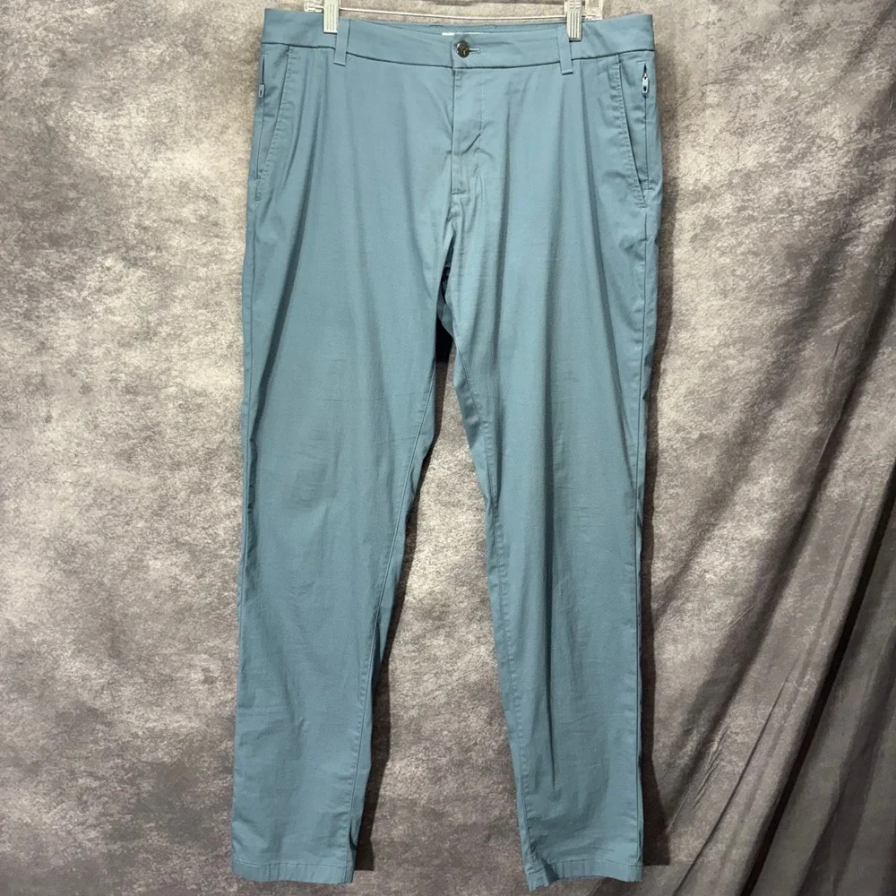 Bird Dogs Unlined Chino Pants Mens Size 36x34 Steel Blue Performace Sleek Travel